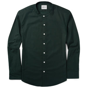 Batch Men's Band Collar WB Shirt In Evergreen Stretch Poplin