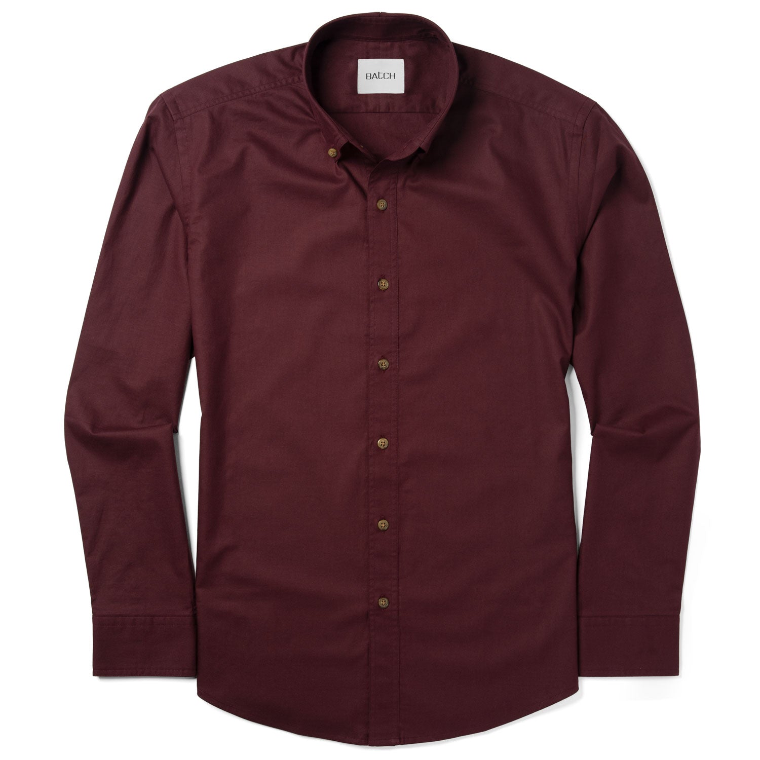 Essential Casual Shirt - Burgundy Cotton Twill