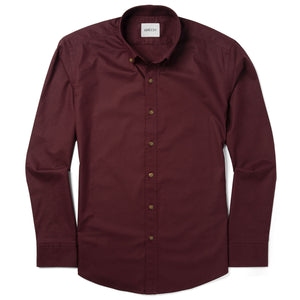 Batch Men's Essential Casual Shirt - Burgundy Cotton Twill Image