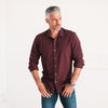 Batch Men's Essential T-Shirt Shirt - Burgundy Cotton Jersey Image On Body