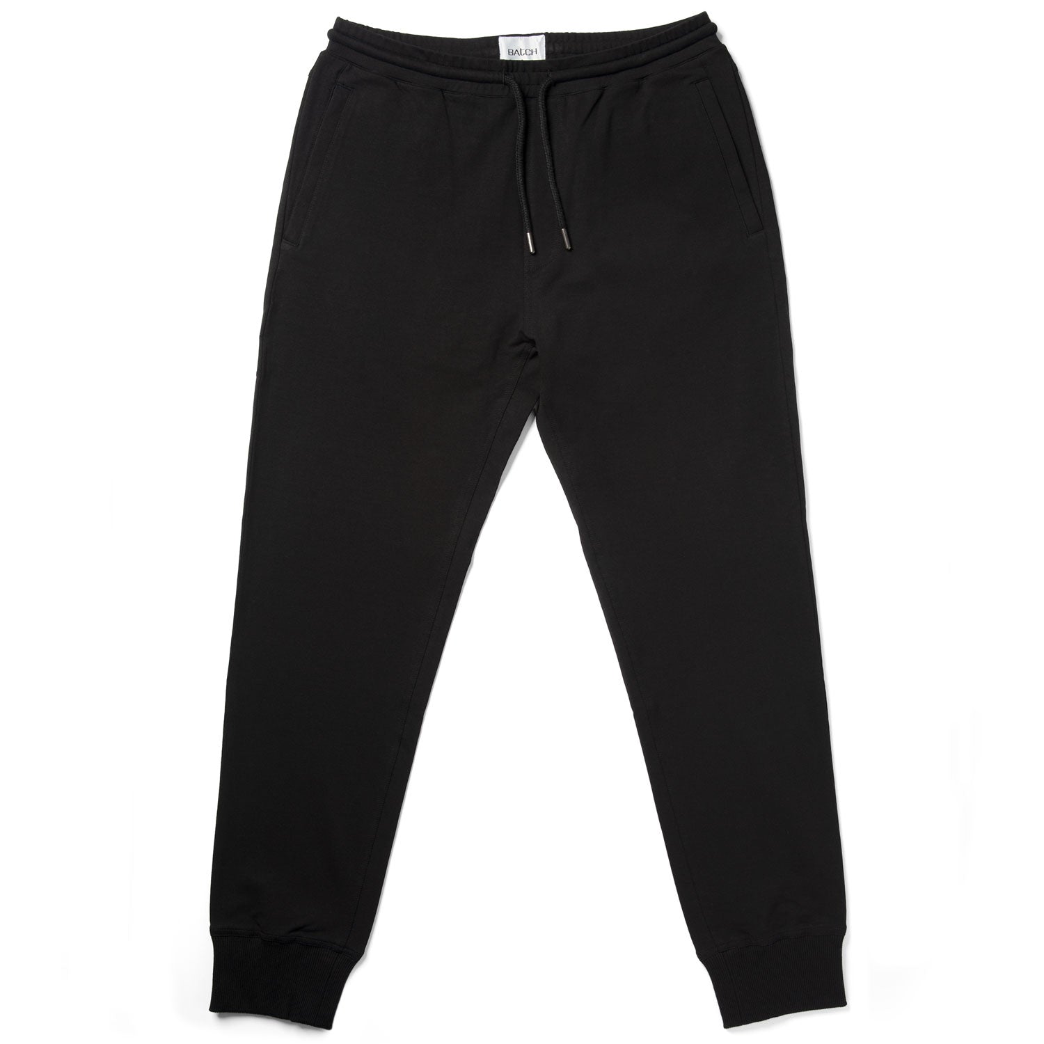 Essential Joggers –  Black Cotton French Terry