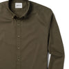 Batch Men's Essential Casual Shirt - Fatigue Green Cotton Twill Image Close Up