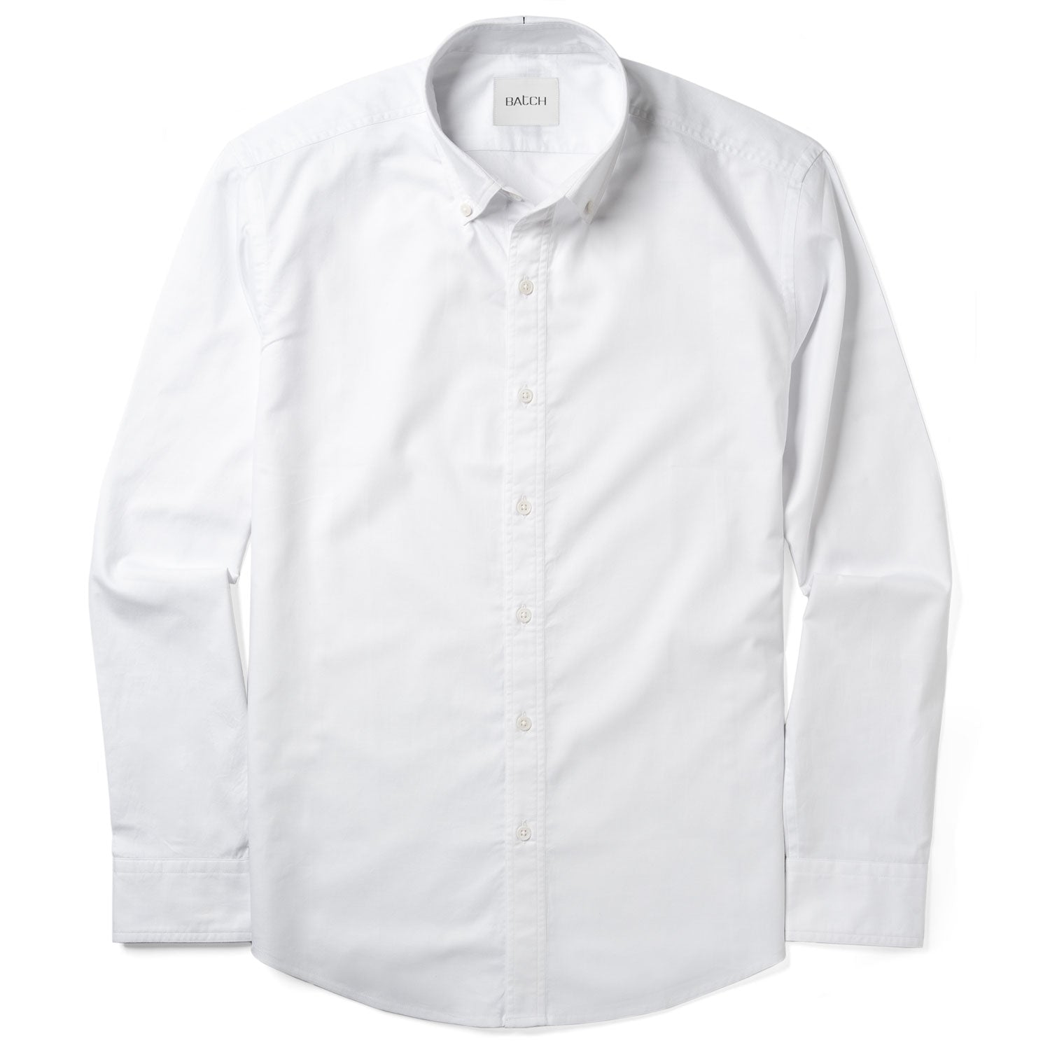 Essential Button Down Collar Casual Shirt - Classic White Cotton Twill