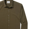 Batch Men's Essential T-Shirt Shirt - Olive Green Cotton Jersey Image Close Up