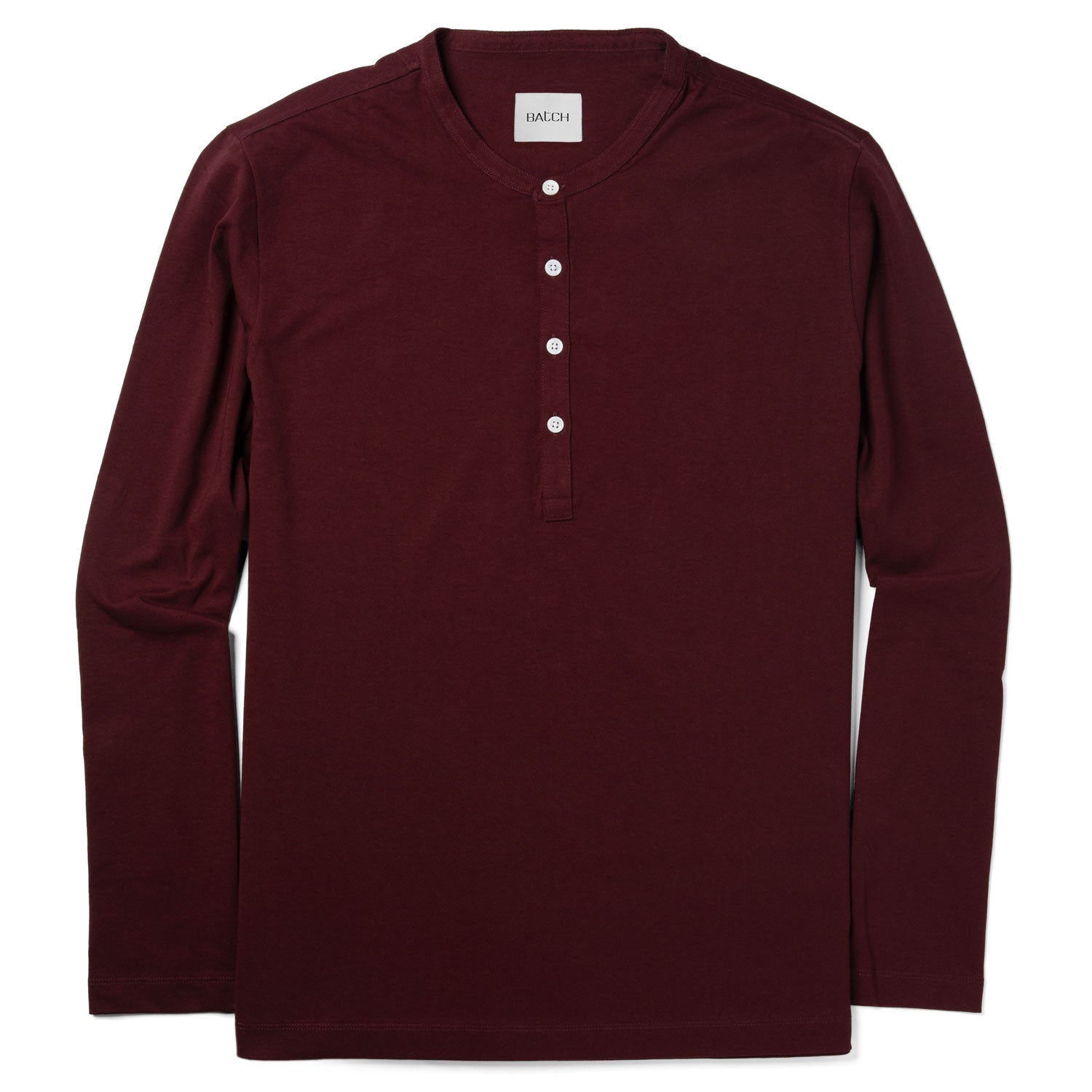 Essential WB Henley Shirt –  Burgundy Cotton Jersey