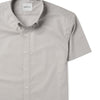 Batch Men's Essential Casual Short Sleeve Shirt - Cement Gray Cotton Twill Image Close Up
