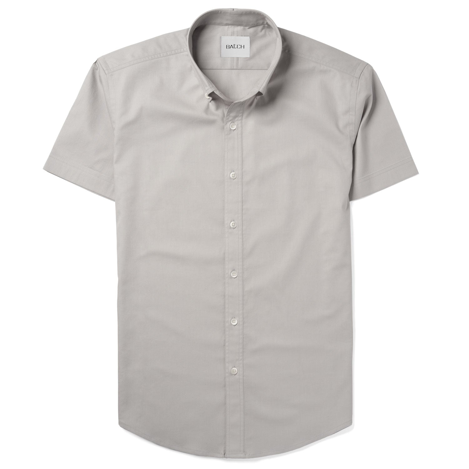 Essential Casual Short Sleeve Shirt - Cement Gray Cotton Twill