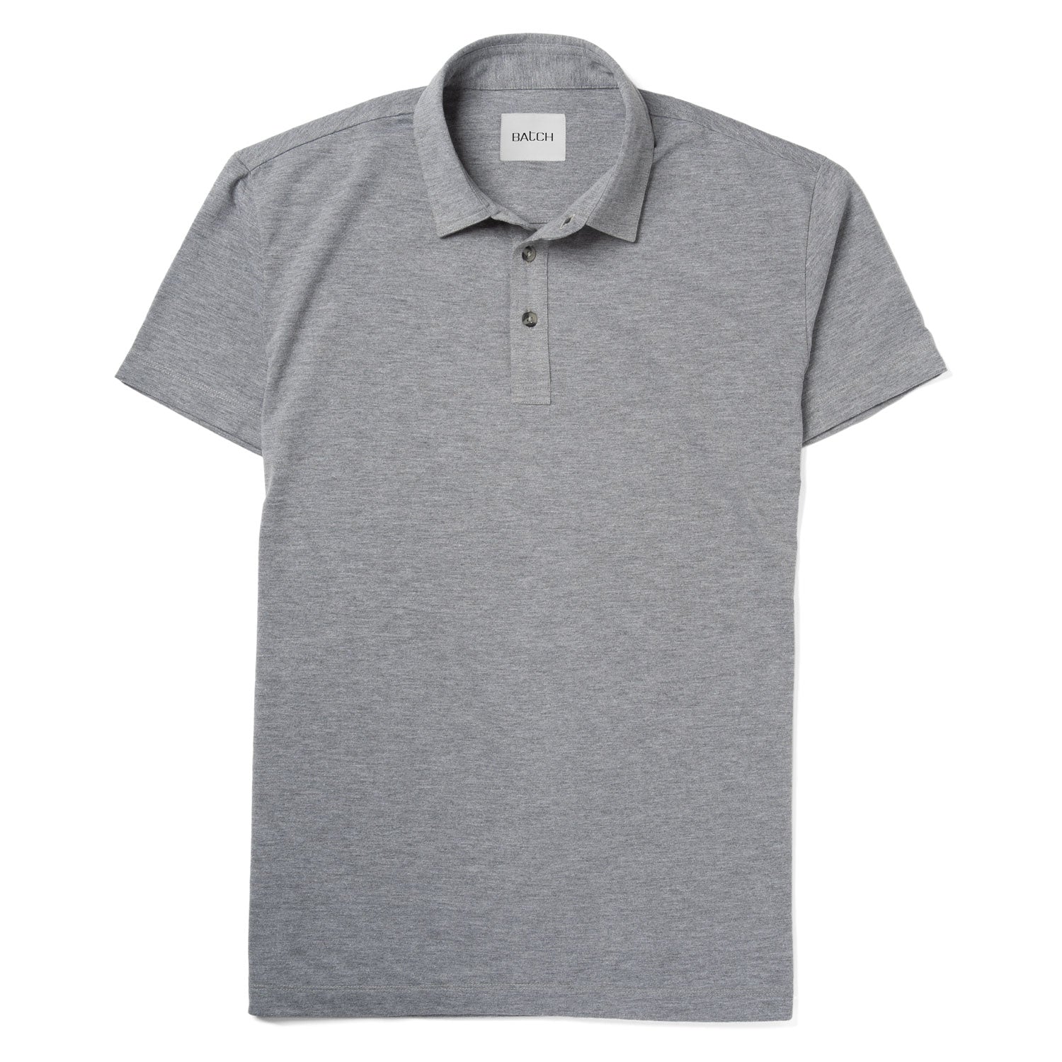 Essential Short Sleeve Polo Shirt – Flint Gray Melange Cotton/Poly Jersey