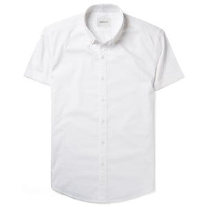 Batch Men's Essential Casual Short Sleeve Shirt - White Cotton Twill Image
