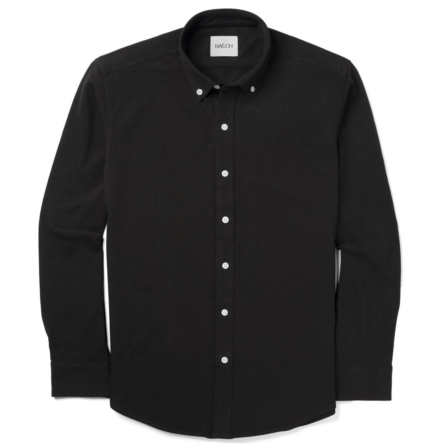 Essential Casual Knit Shirt - WB Black Cotton Knit Pique