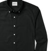 Batch Men's Essential Casual Shirt - WB Black Stretch Cotton Poplin Image Close Up