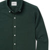Batch Men's Essential Casual Knit Shirt - WB Evergreen Green Cotton Pique Image Close Up