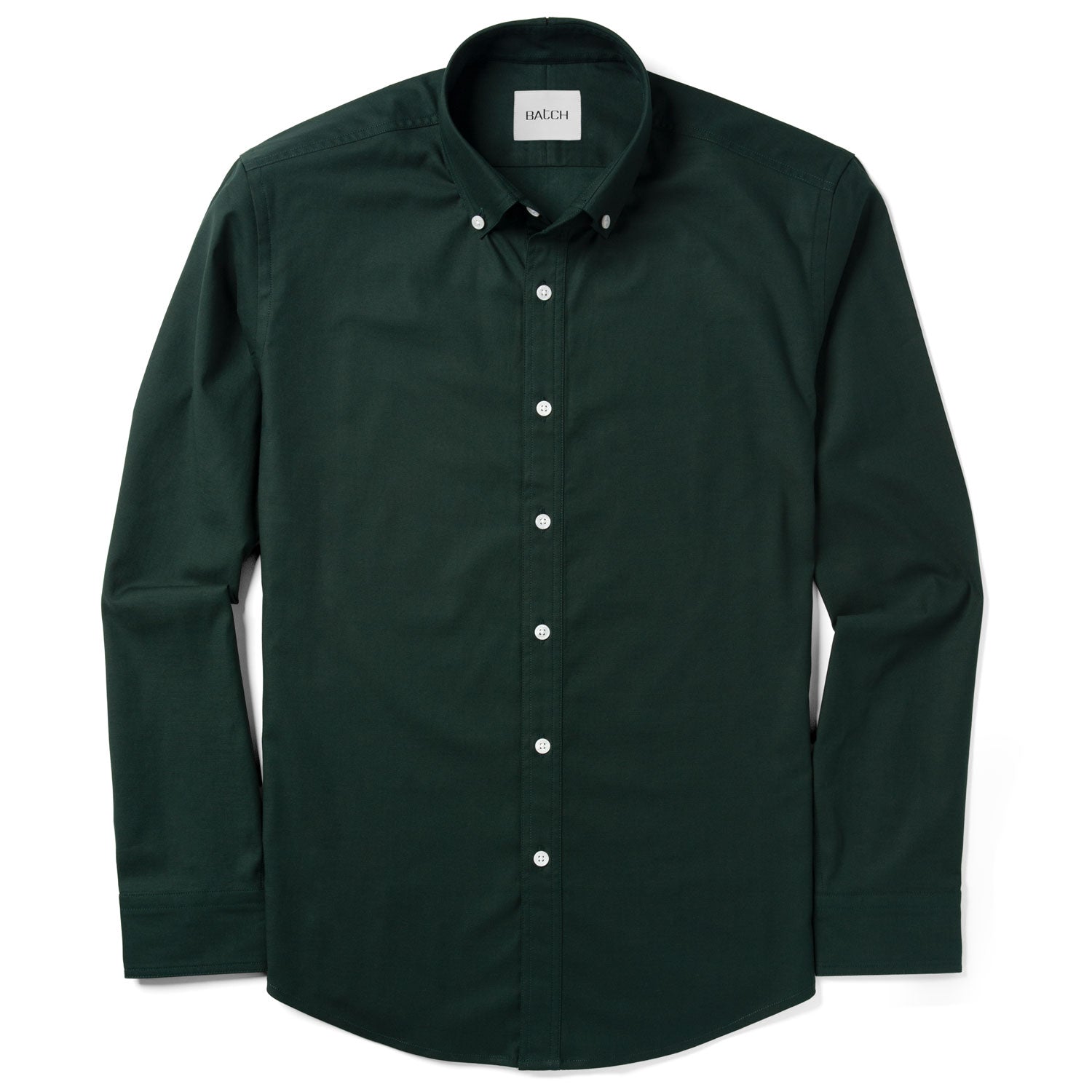 Essential Casual Shirt - WB Evergreen Green Stretch Cotton Poplin
