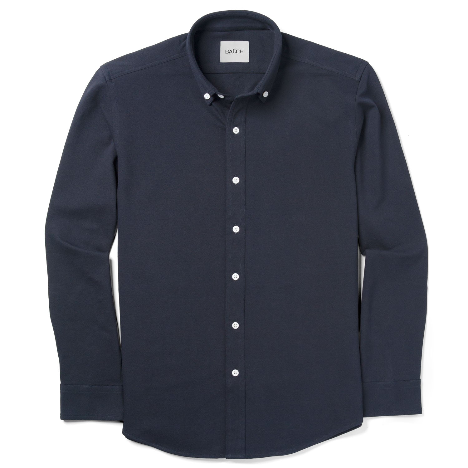 Essential Casual Knit Shirt - WB Navy Cotton Knit Pique