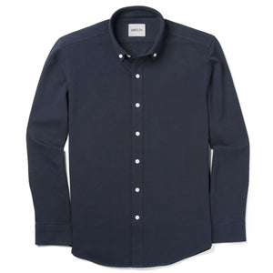 Batch Men's Essential Casual Knit Shirt - WB Navy Cotton Pique Image