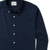 Batch Essential WB Shirt in Navy Stretch Cotton Poplin Close-Up Image