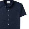 Batch Men's Essential Short Sleeve Casual Shirt - WB Navy Stretch Cotton Poplin Image Close Up