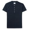 Essential WB Short Sleeve Henley Shirt –  Navy Cotton Jersey