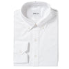 Essential Button Down Collar Men's Casual Shirt In Pure White Wrinkle Defiant Cotton Twill