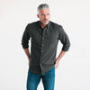 Batch Men's Essential Casual Shirt - Asphalt Gray Cotton End-on-end Image Standing with Hands in Pockets