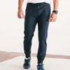 Batch Men's Essential Joggers – Navy Cotton French Terry Image On Body Standing
