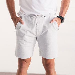 Batch Men's Essential Short - Cloud Gray French Terry Image On Body Standing
