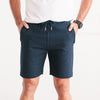 Batch Men's Essential Short - Navy French Terry Image Standing with Hands in Pockets