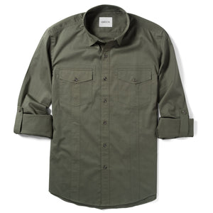 Explorer Utility Shirt – Olive Green Cotton Twill