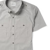 Batch Finisher Short Sleeve Men's Shirt In Aluminum Gray Poplin Close-Up Image