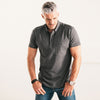 Finisher Short Sleeve Polo Shirt –  Slate Gray Cotton Jersey