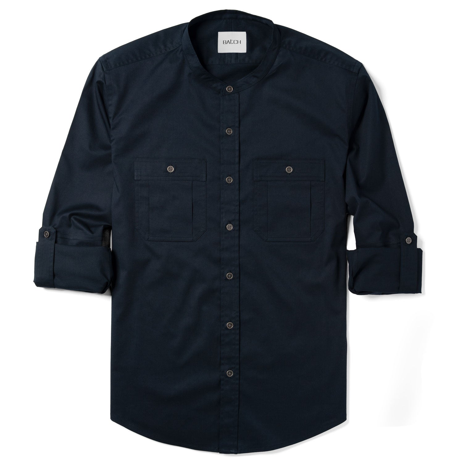 Fixer Band Collar Utility Shirt - Dark Navy Twill