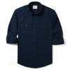 Fixer Two Pocket Men's Utility Shirt In Dark Navy Cotton Slub Twill With Sleeves Rolled Up