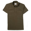 Fixer Short Sleeve Polo Shirt –  Olive Green Cotton Jersey