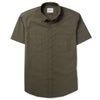 Batch Fixer Short Sleeve Casual Utility Shirt in Fatigue Green Stretch Poplin Image
