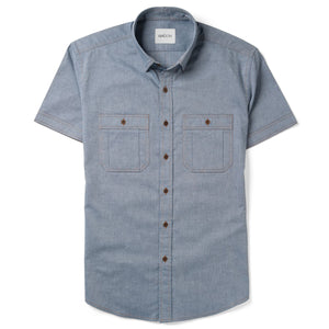 Batch Fixer Short Sleeve Utility Shirt In Navy Cotton Oxford Image