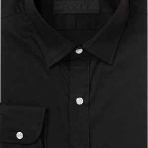Focul - Black Snap Shirt With White Line Detail