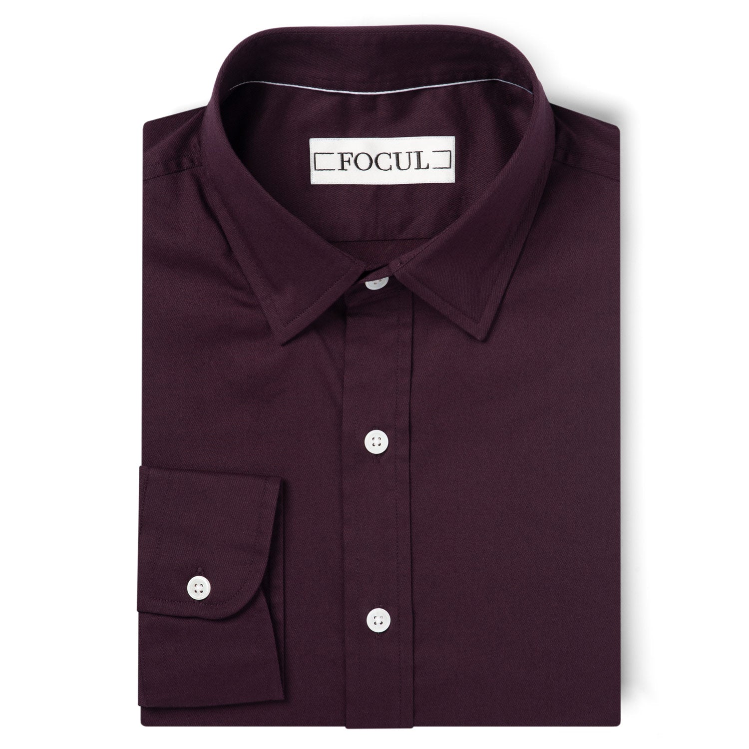 Focul - Burgundy Dot Shirt With Button Detail