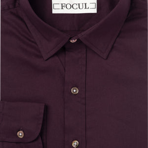 Focul - Burgundy Point Shirt With Button Detail