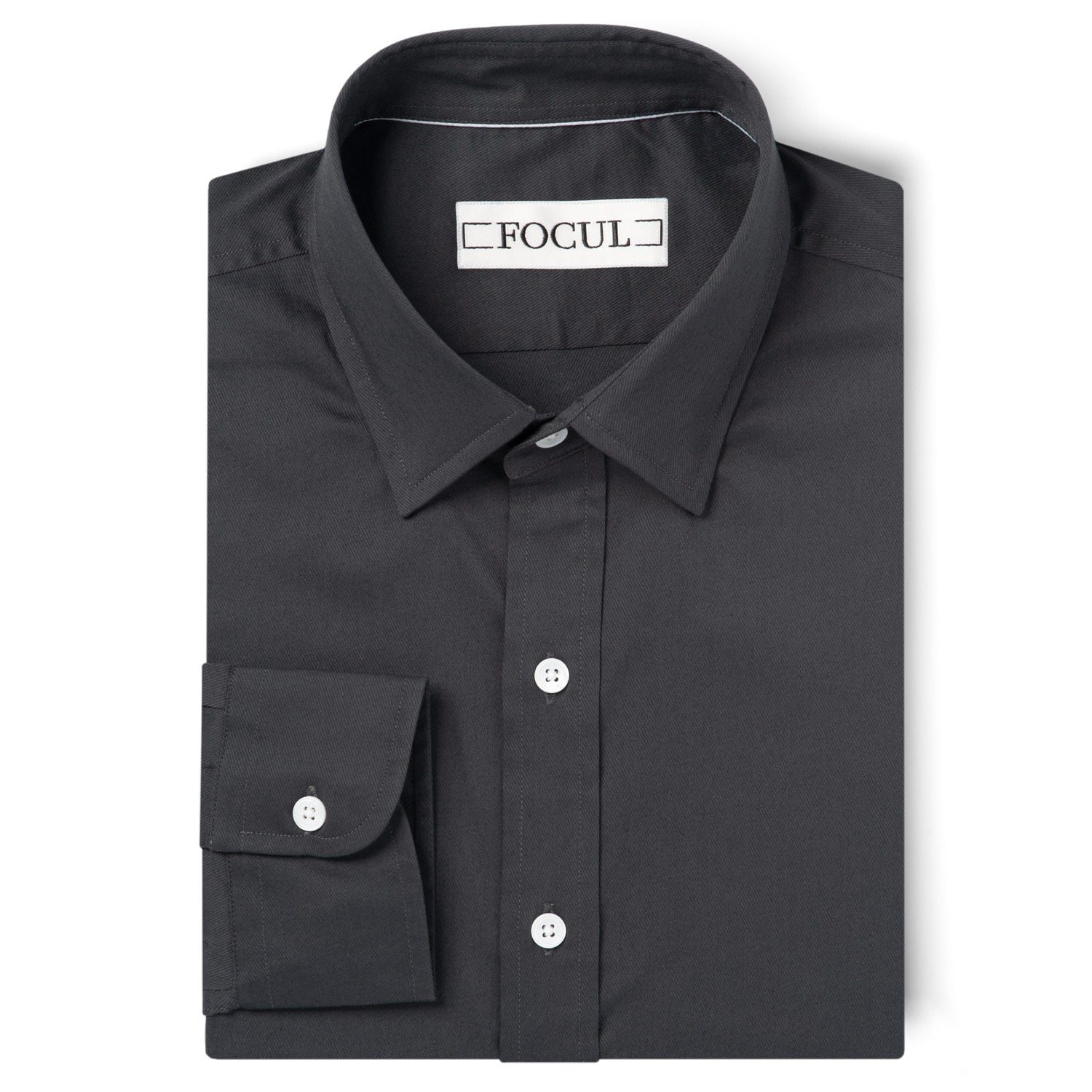 Focul - Slate Gray Dot Shirt With Button Detail