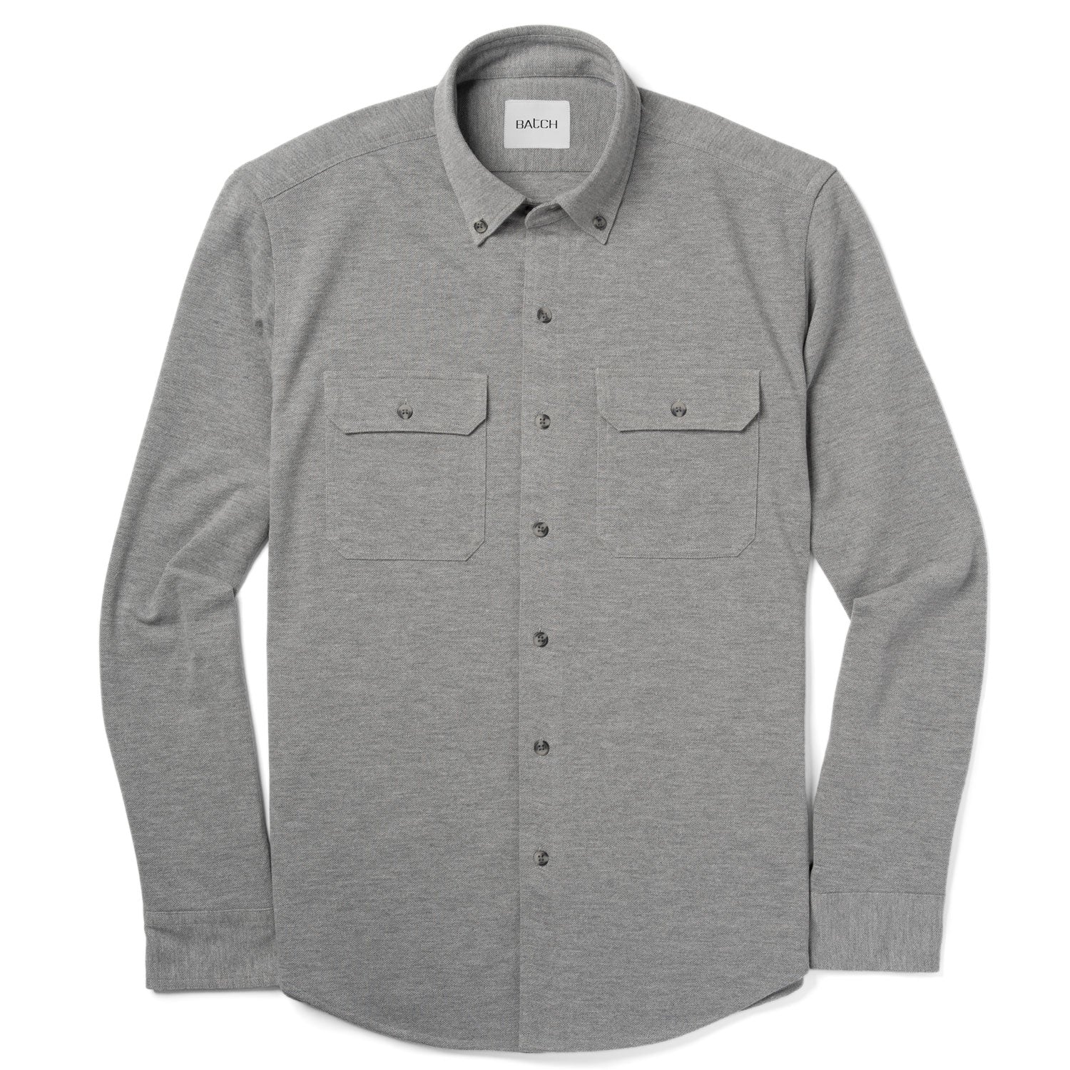 Constructor Knit Utility Shirt – Stone Gray Cotton Poly Pique