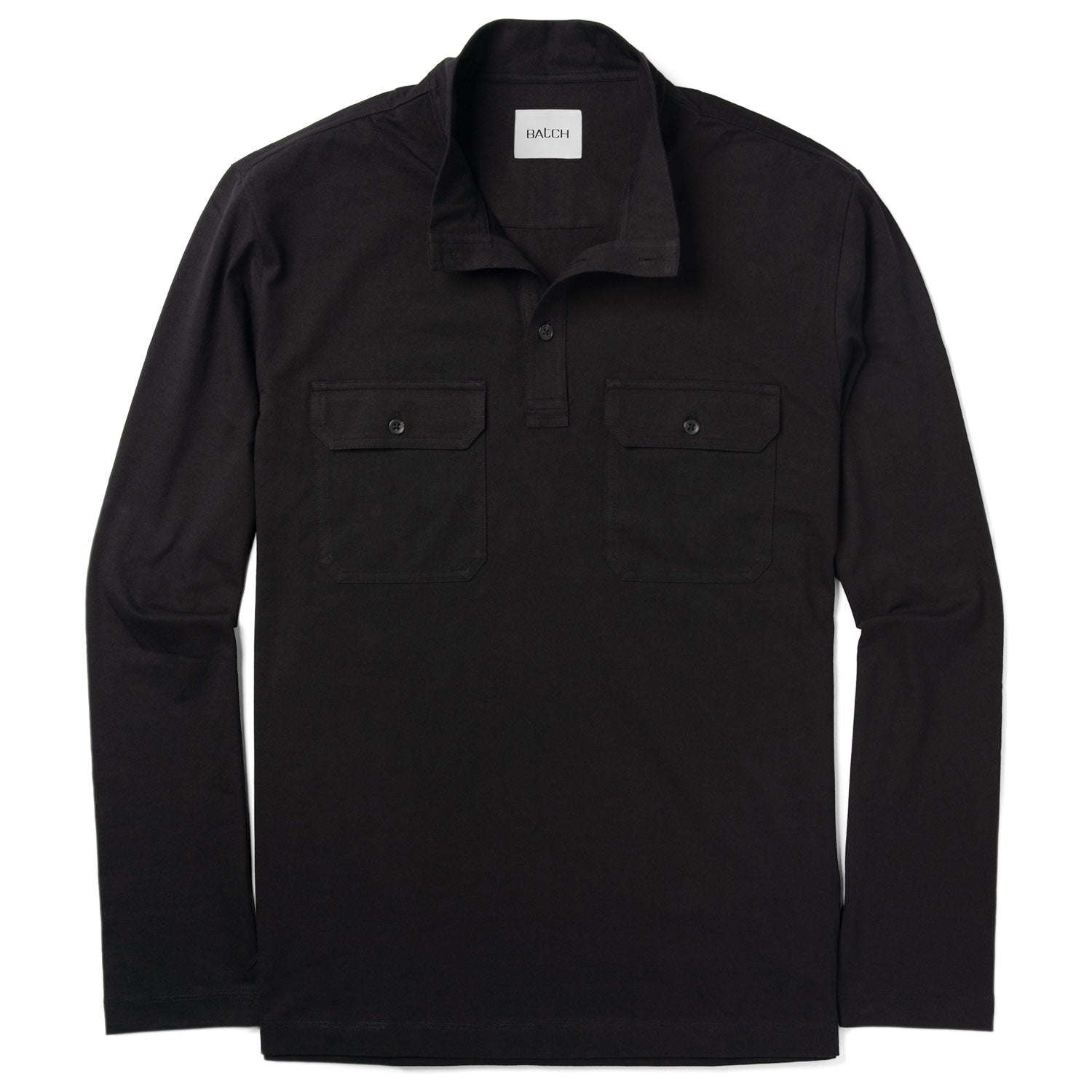 Constructor Pullover Shirt –  Black Cotton Jersey
