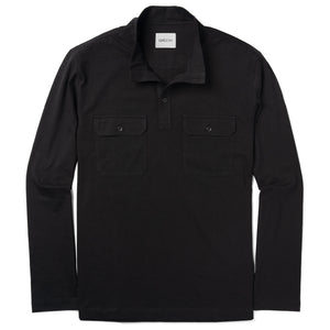 Batch Men's Constructor Pullover Shirt – Black Cotton Jersey Image