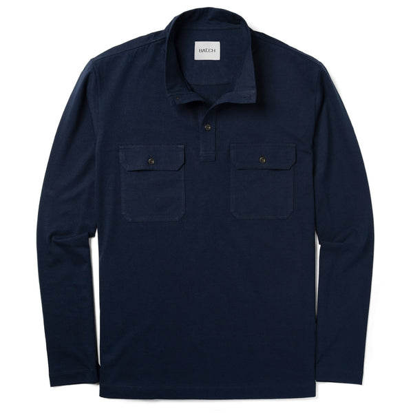 Constructor Pullover Shirt –  Navy Cotton Jersey
