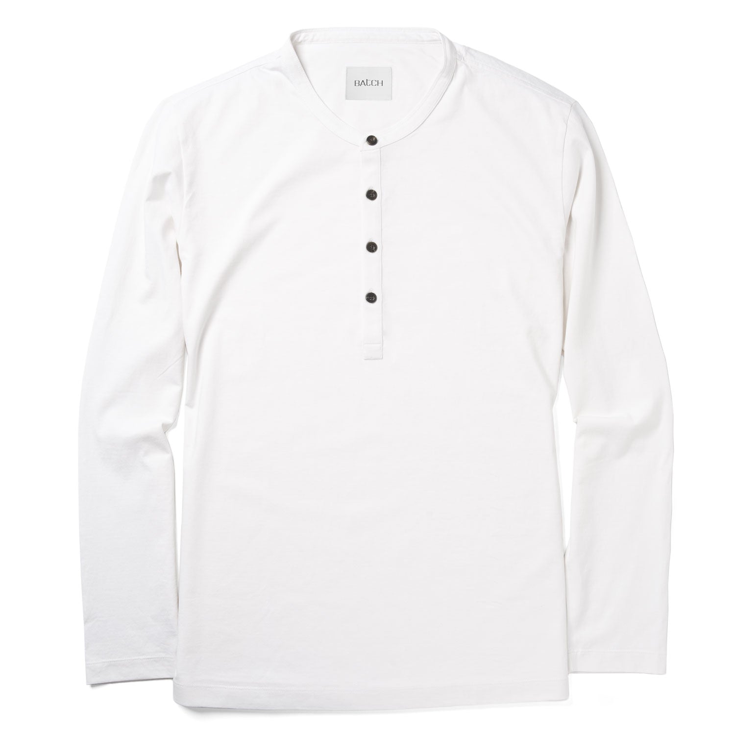 Essential BB Henley Shirt –  White Cotton Jersey