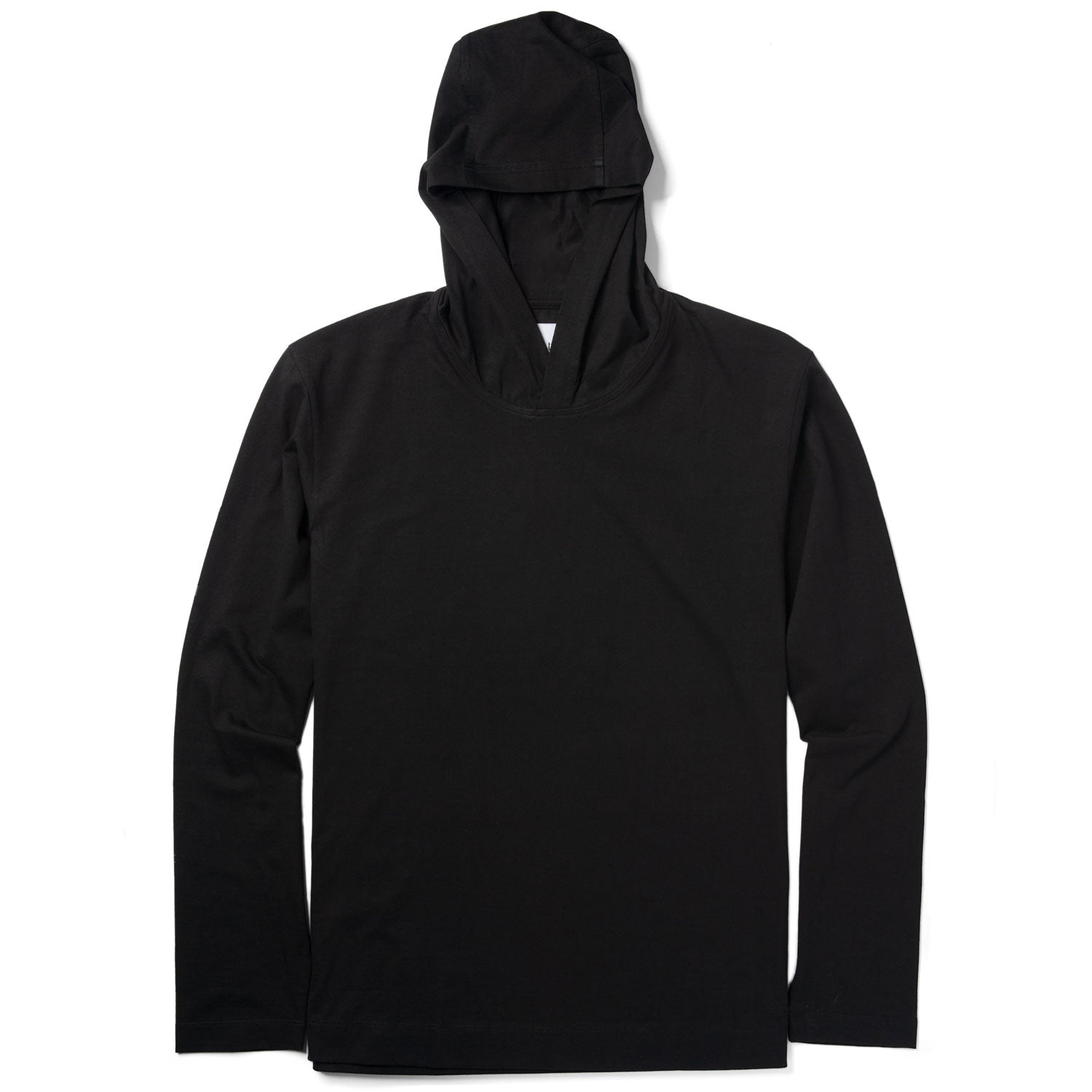 Essential T-Hoodie –  Black Cotton Jersey