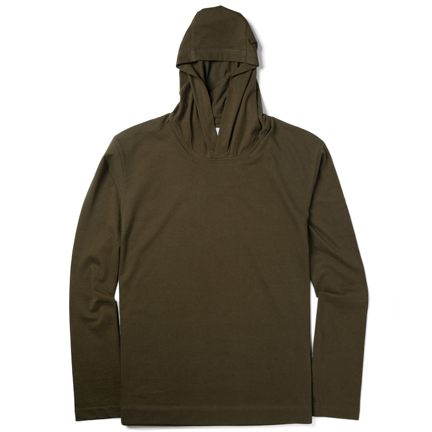 Essential T-Hoodie –  Olive Green Cotton Jersey