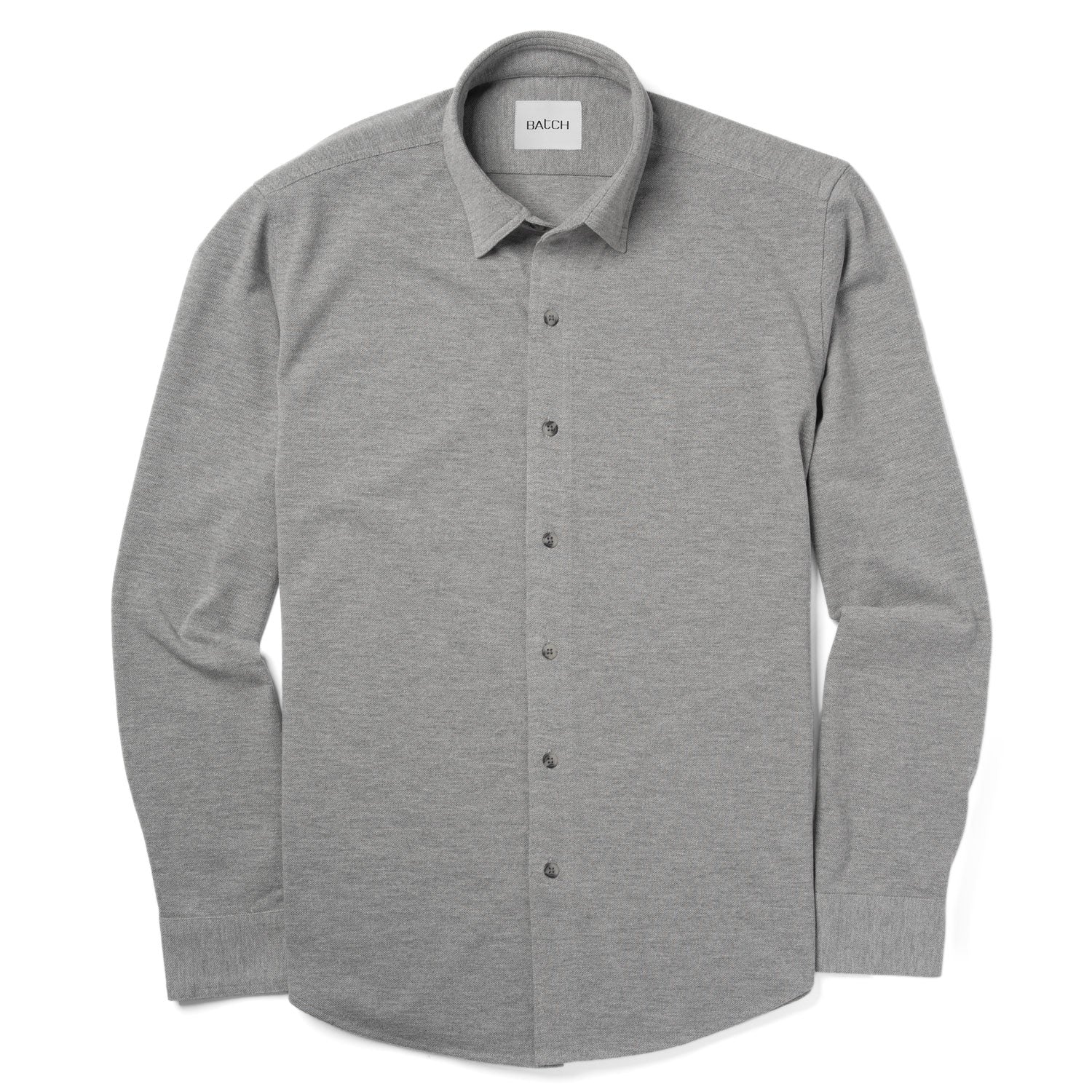 Essential Knit Shirt – Stone Gray Cotton Poly Pique