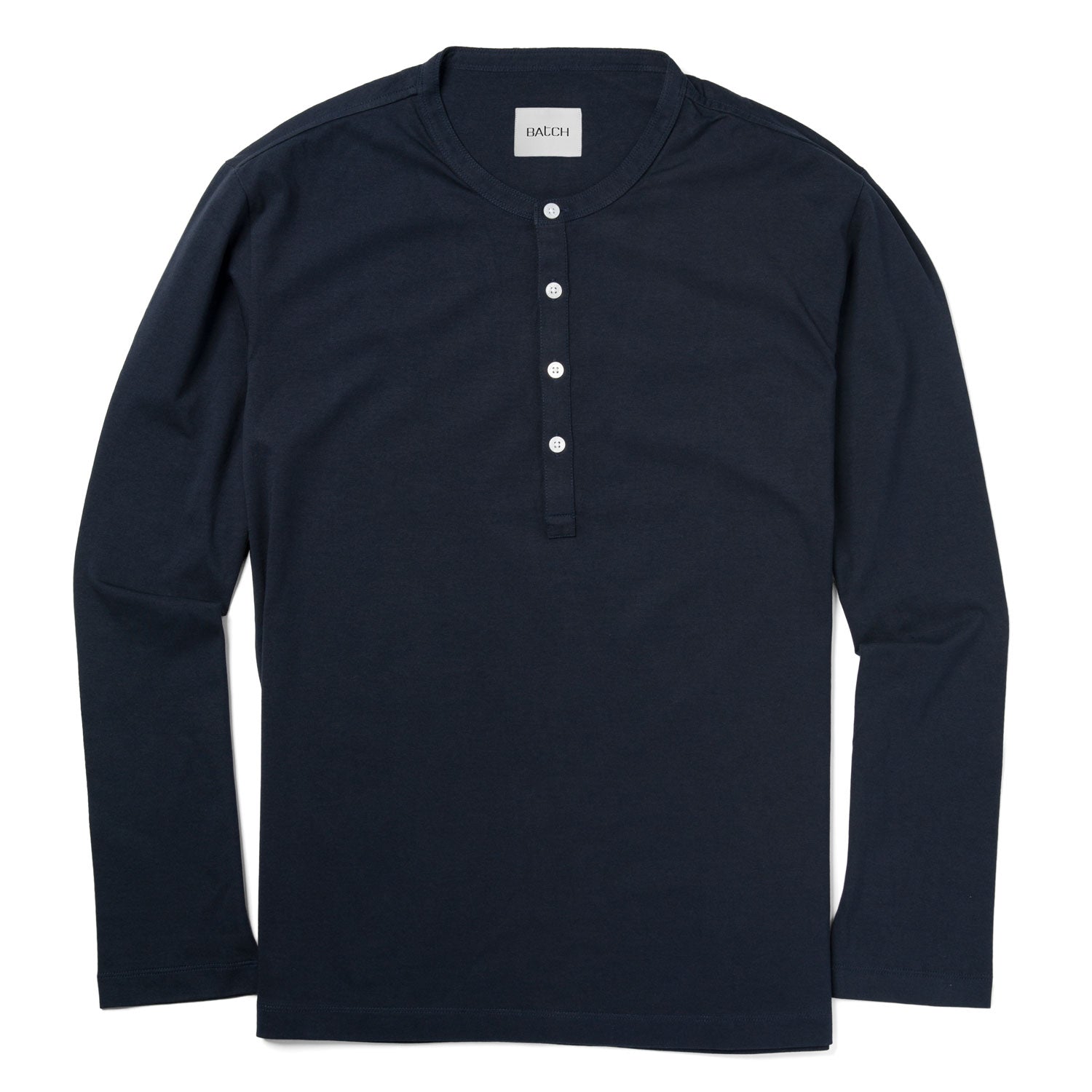 Essential WB Henley Shirt –  Navy Cotton Jersey