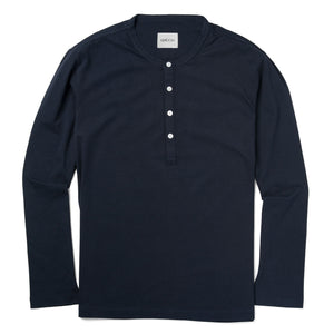 Batch Men's Navy Henley With White Buttons Image