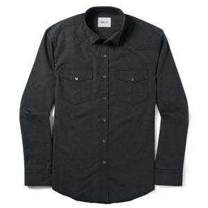 Maker Two Pocket Men's Utility Shirt In Asphalt Gray Cotton End-On-End